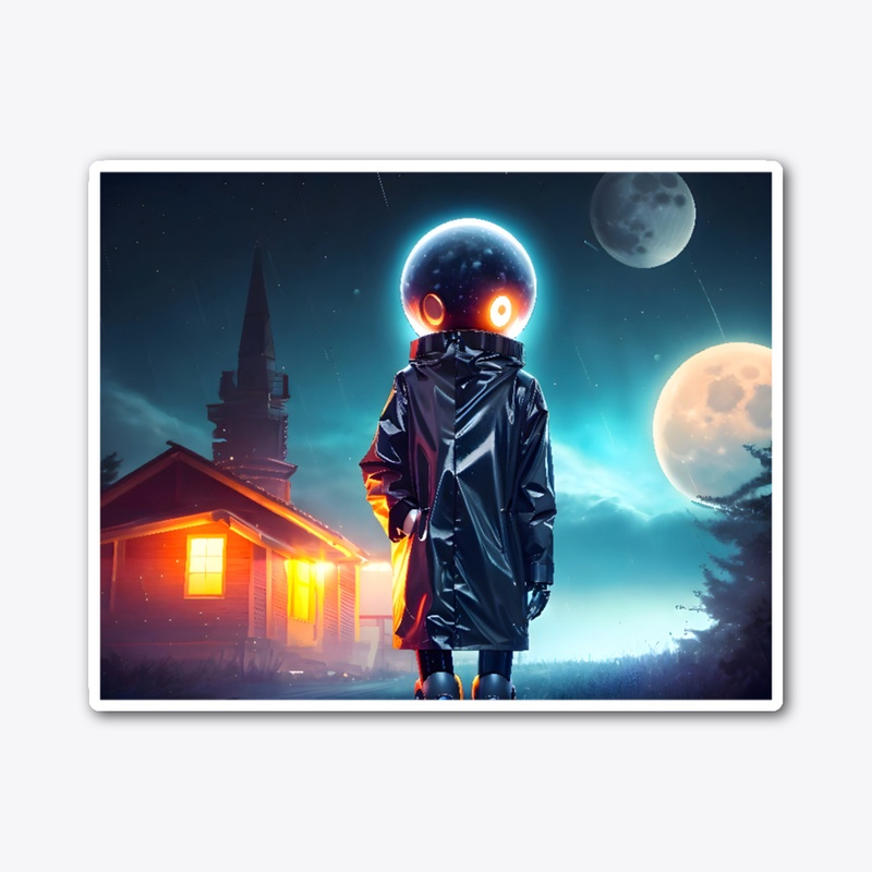 A space traveller and a house