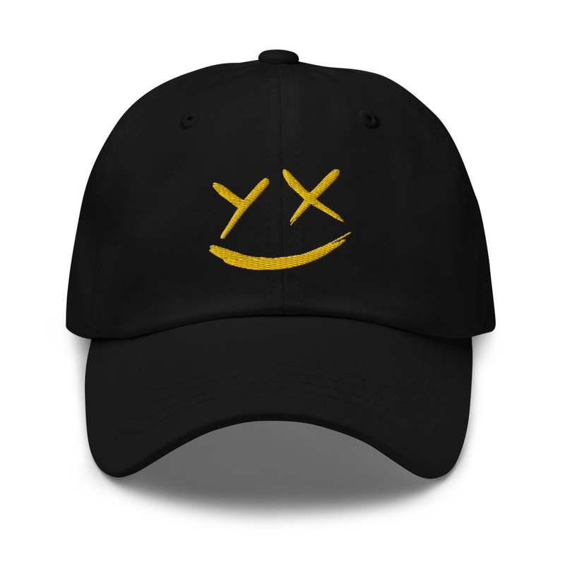 Y and X Yellow Smiley Embroidered Cap