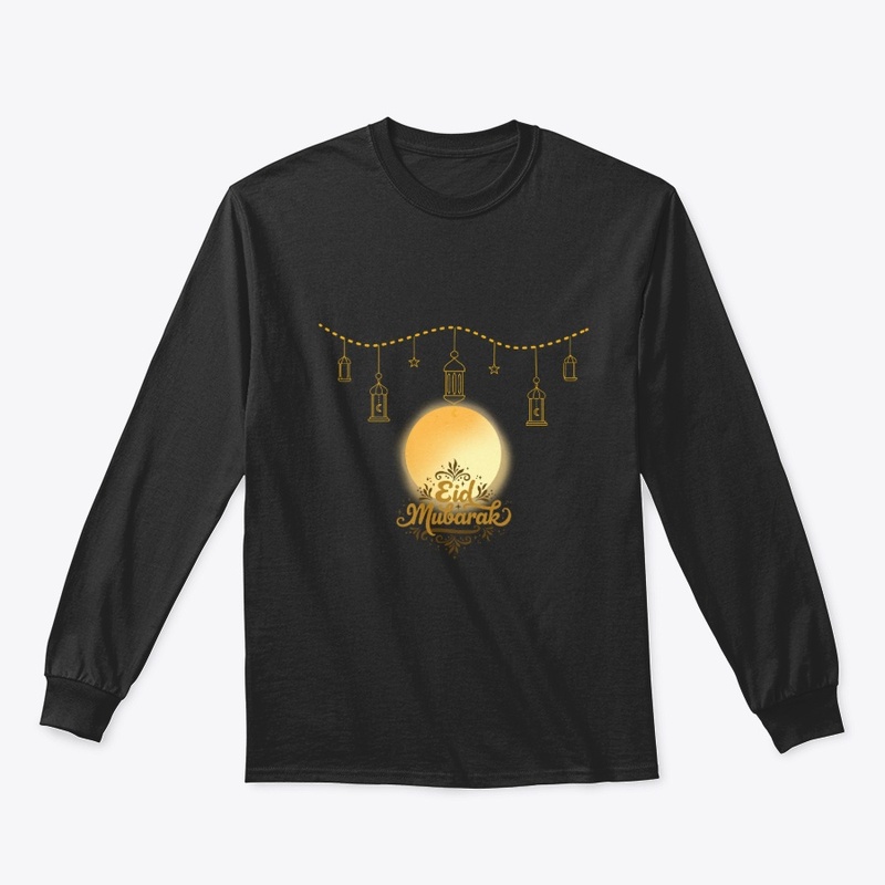 Eid Mubarak Golden Moon Lantern Art