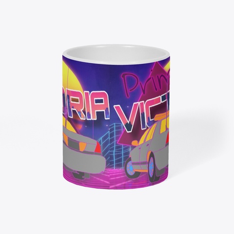 Synthwave Mug White T-Shirt Right