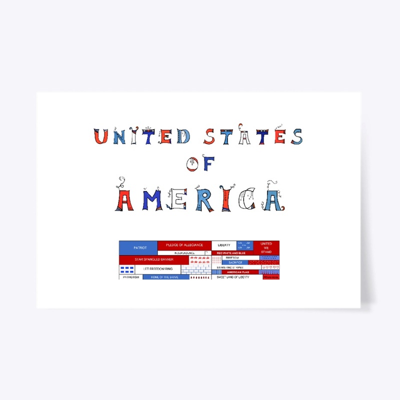 United States of America Word Art