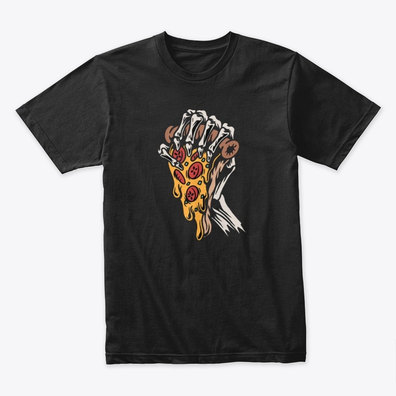 PIZZA IN SKELETON HAND