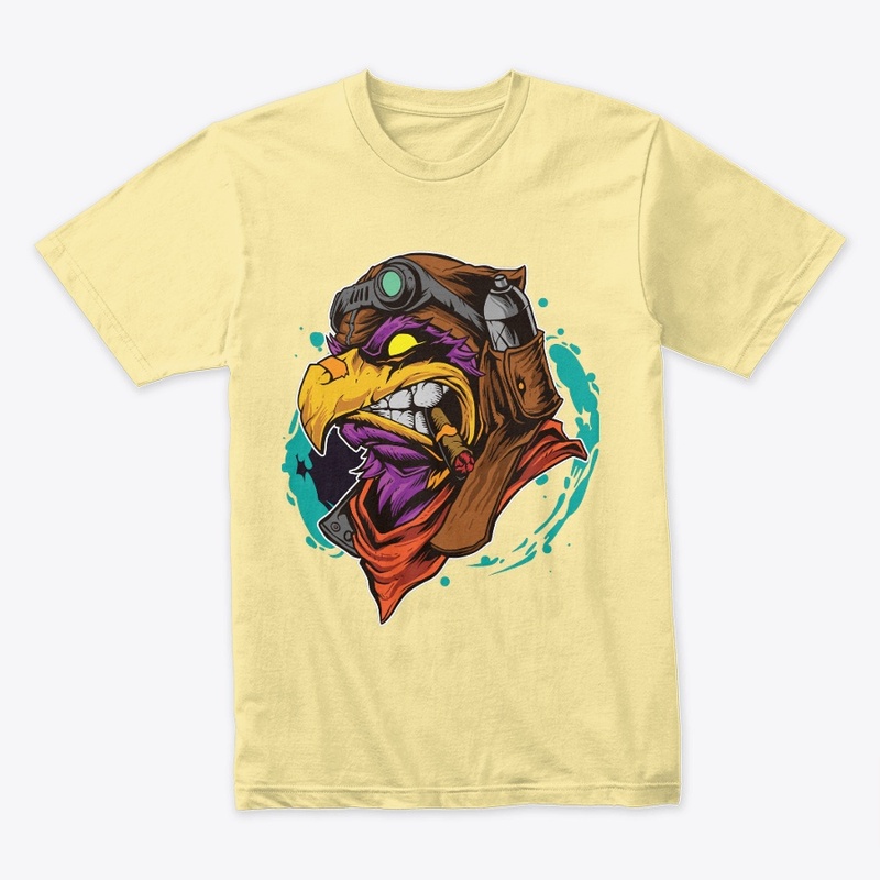 eagle smoking cigarette t-shirt design