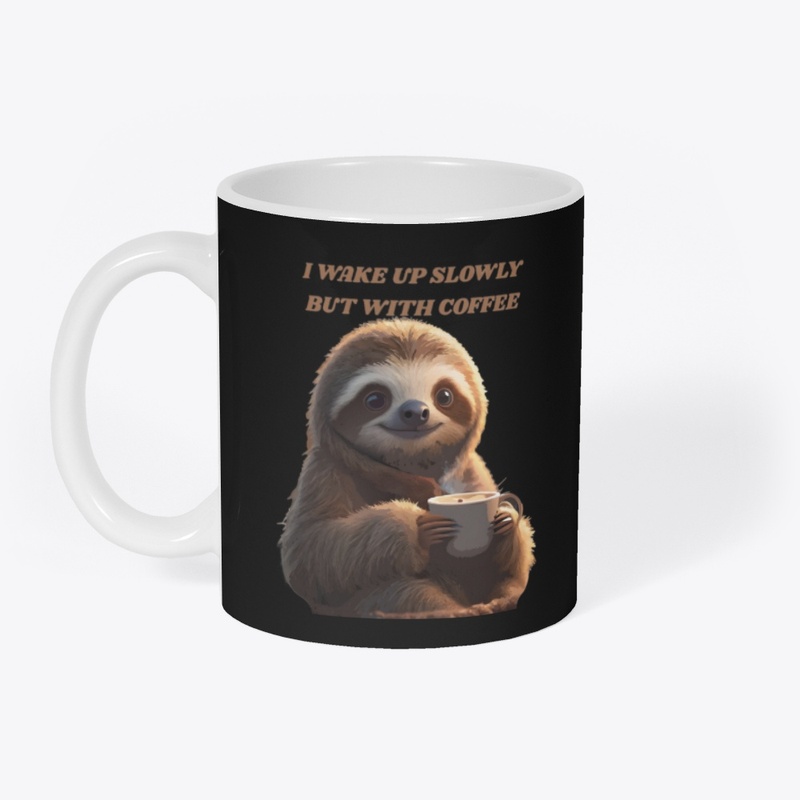 Sloth With Coffee.