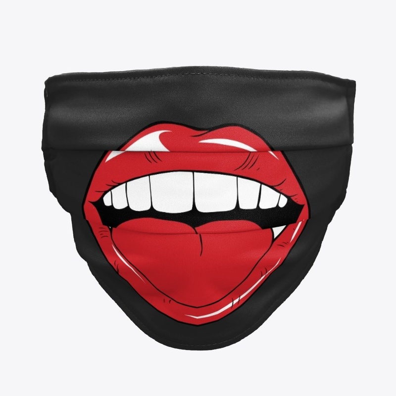 Laughing Red Lips with Teeth Face Mask