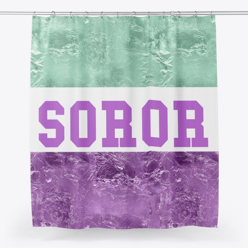Mint Green and Lavendar Shower Curtain