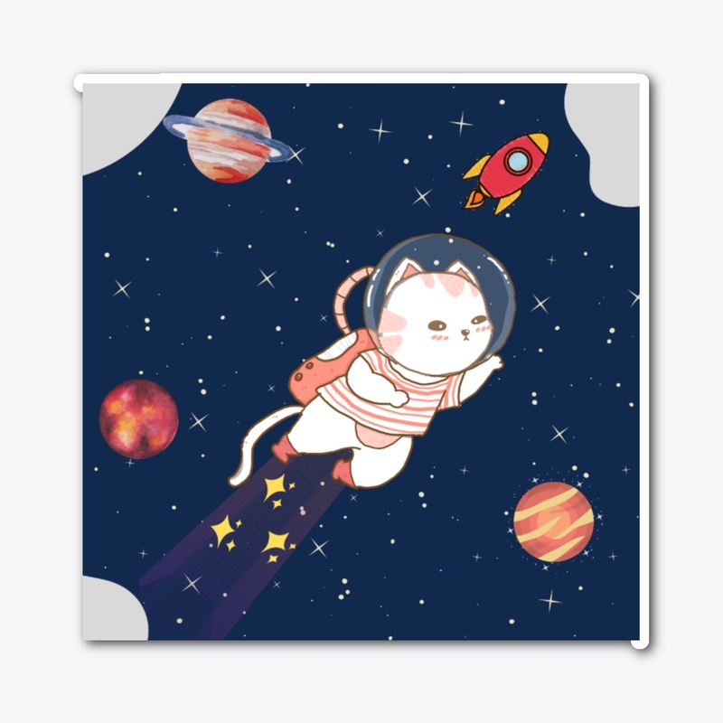 Cute Cat In Space Design