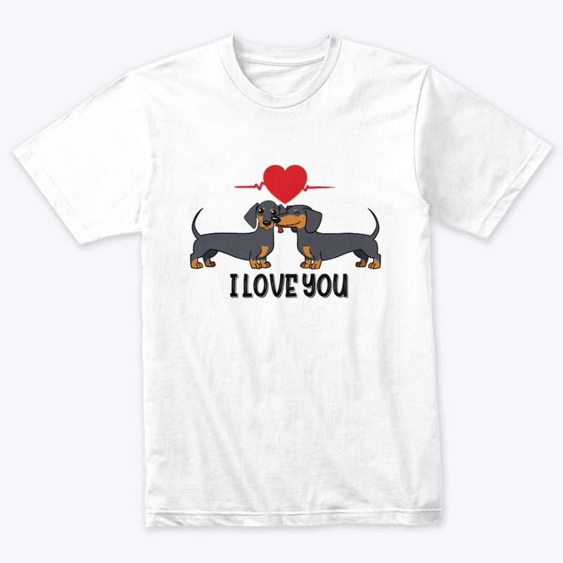 I Love You Cute Dachshund Couple