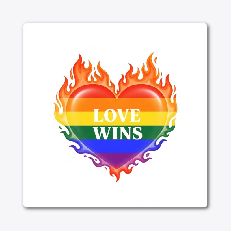  "Love Wins" LGBTQ+ Pride Heart