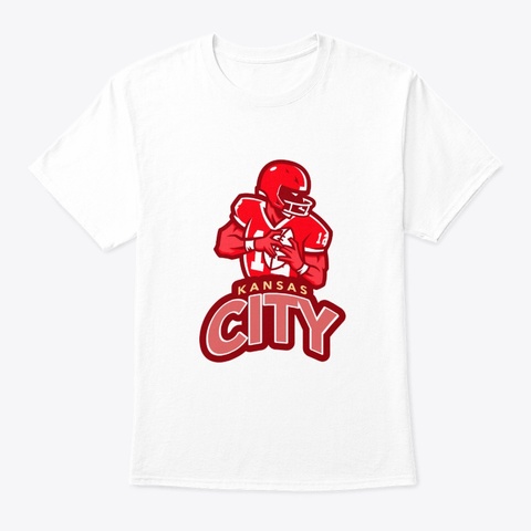 Kansas City Football White T-Shirt Front
