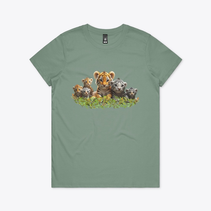 Family of Tiger cubs