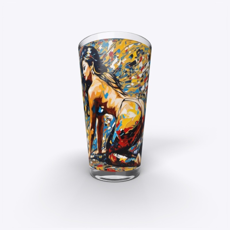 Woman splashes paint back