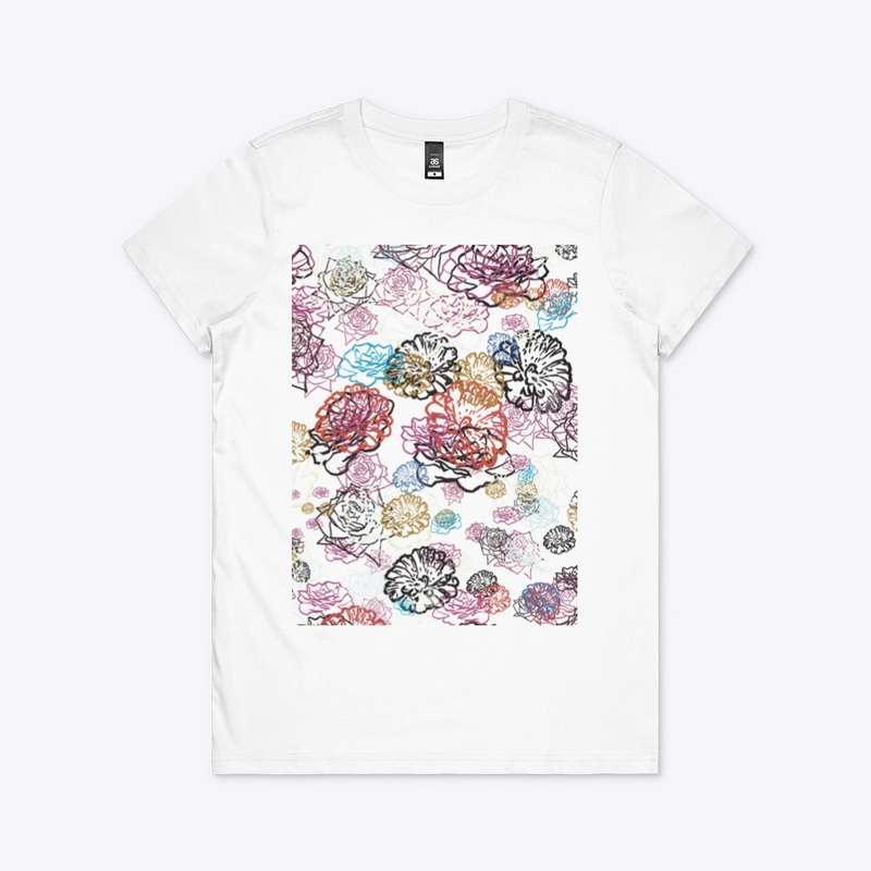 Zinnias and Roses