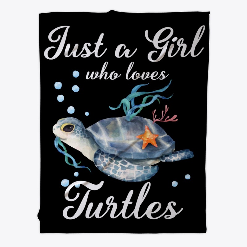 Girl Loves Turtles Watercolor Style