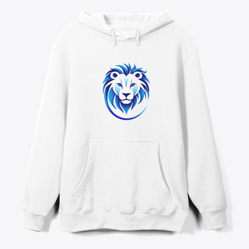 Majestic Blue Lion Head T-Shirt Design