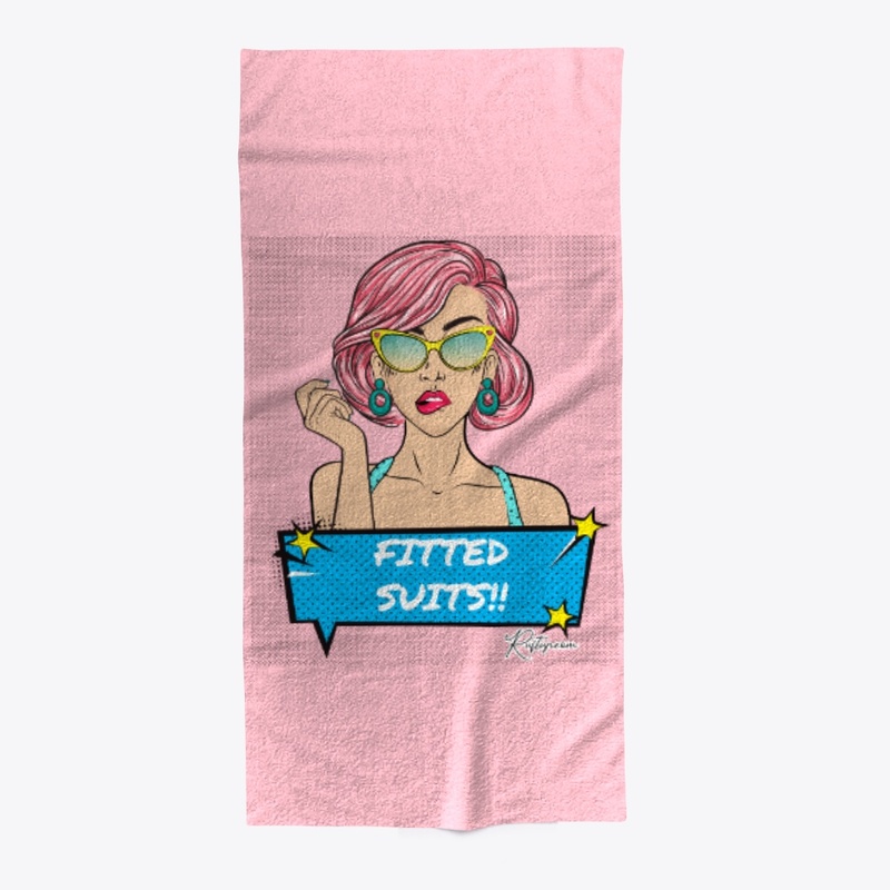 Lip Biting Pink Pop Art Fitted Suits