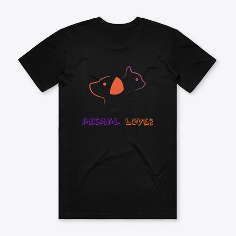 Cat And Dog Pet Lover Black Kaos Back