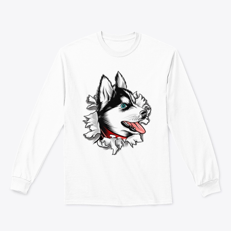 Husky Popping Out