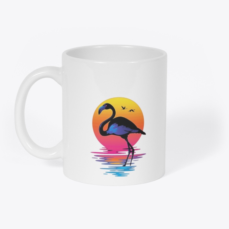 Flamingo 🦩 Arts of A sunset scenery.