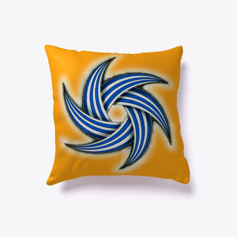 Blue Geometric Spiral Star