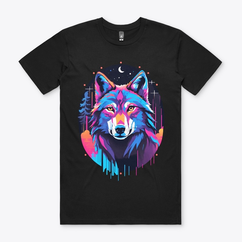 Eerie Neon Blacklight Wolf Shirt