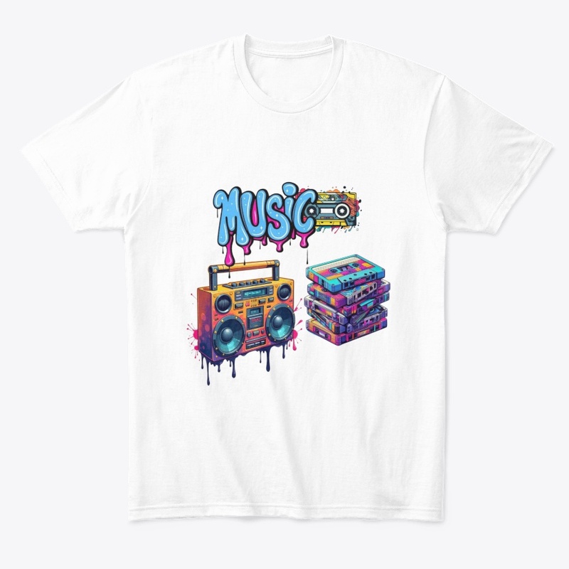 Retro Music Boombox Graphic Tee Unisex