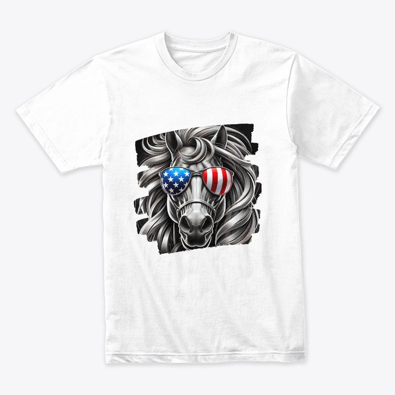 Lion Art with American Flag Sunglasses