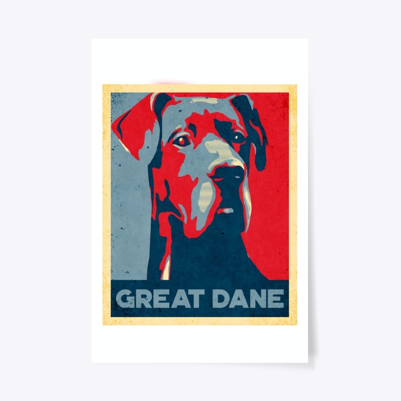Cool Great Dane Propaganda Poster Style