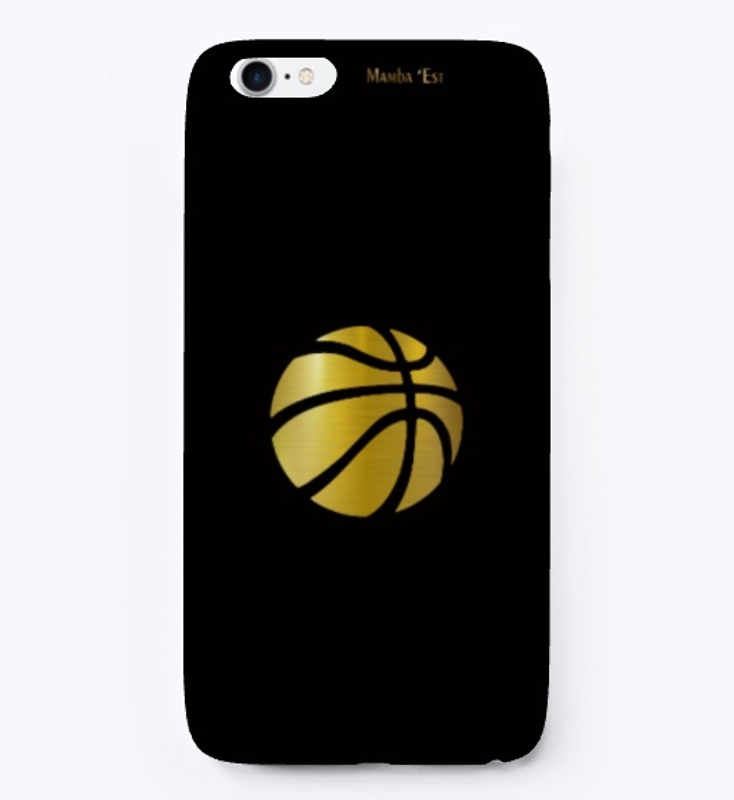 Iphone Case - Black with Gold Ball 
