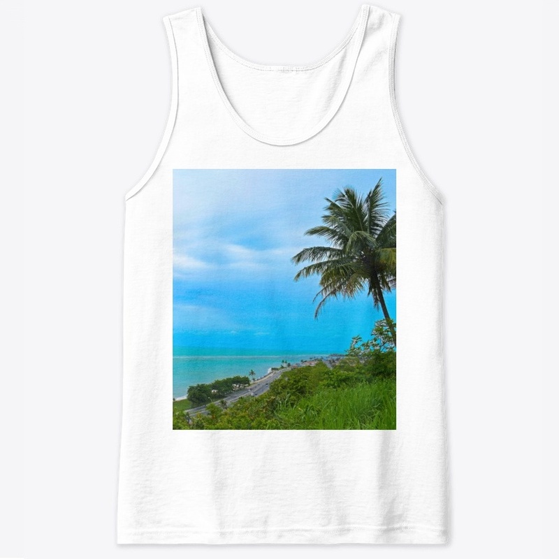 Quiet beach with coconut tree