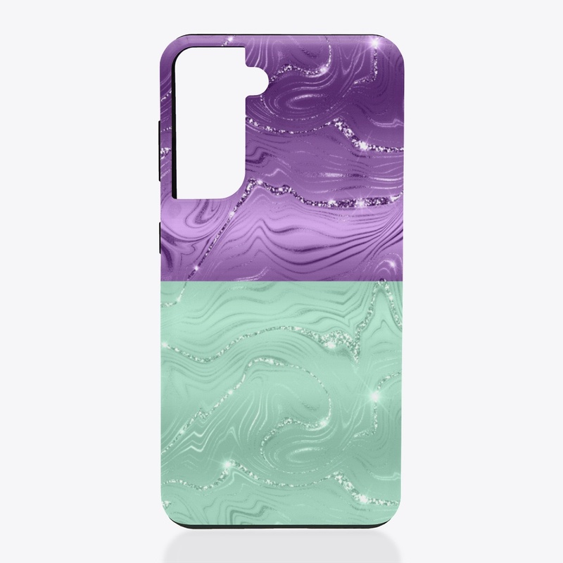 Green and Purple Swirl Design 