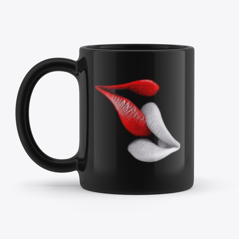 black mug kiss