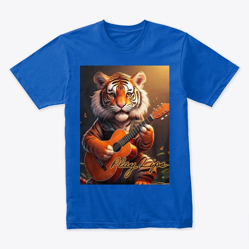 Play Lips, A tiger playing the guitar.