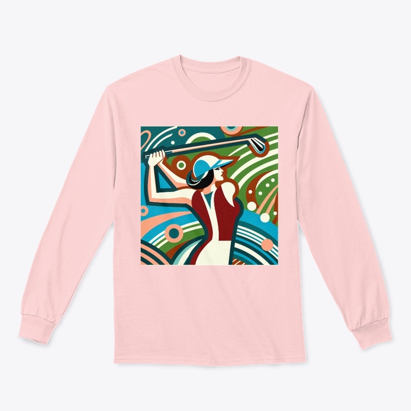 Woman Golfer Art Deco Summer Sports