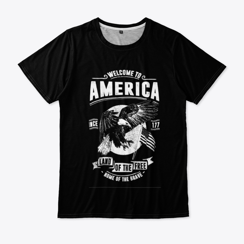 WELCOME TO AMERICA PRINTED T-SHIRT