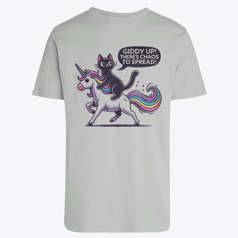 Funny Cat Riding Unicorn
