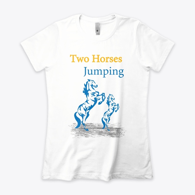 two horses jumping