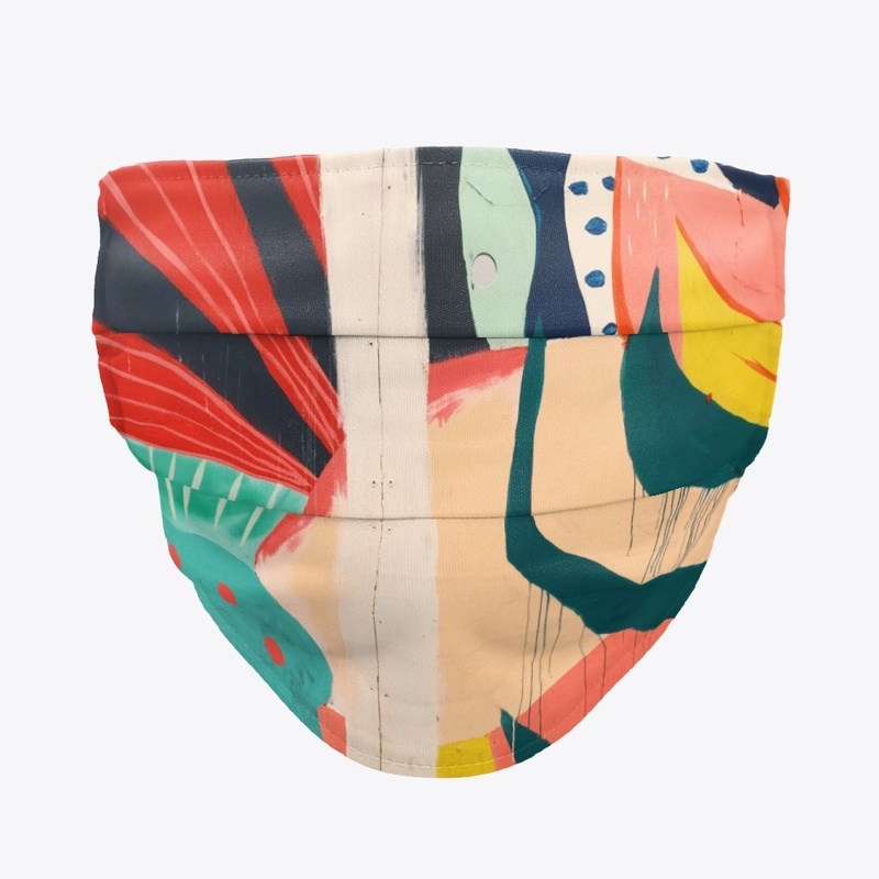 White, Red, and Green Abstract Painting