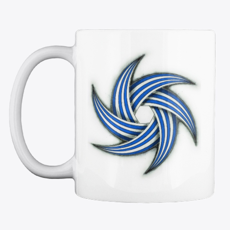 Blue Geometric Spiral Star