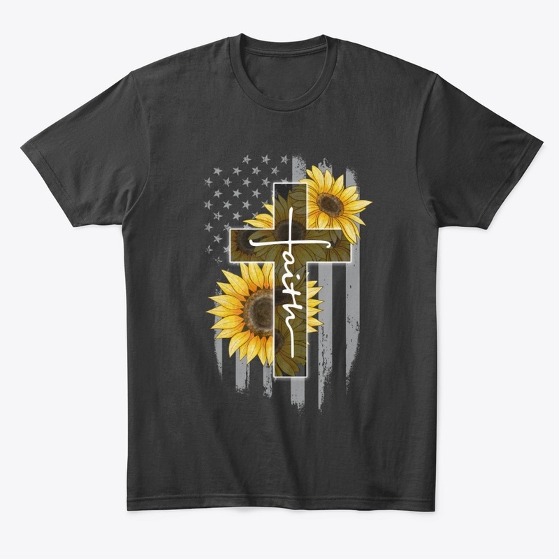 Faith Cross Sunflower Flag