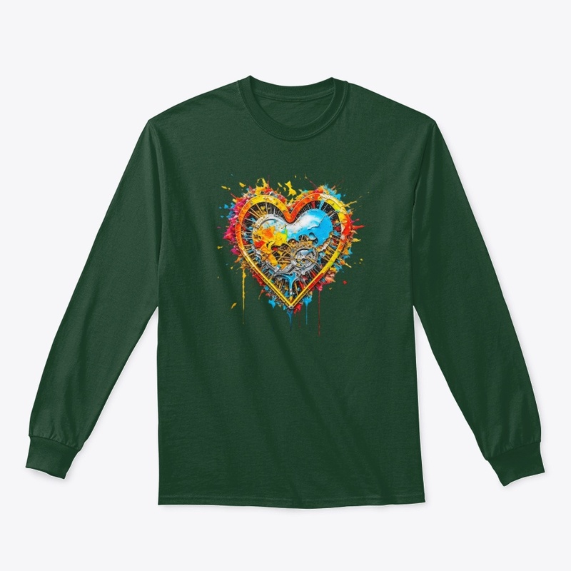 Color splashed steampunk heart