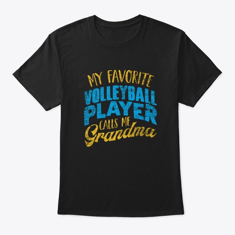 Volleyball Grandma Pvlcq Black T-Shirt Front
