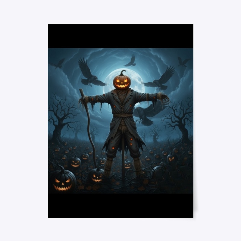 Scarecrow In Haunted Pumpkin Patch