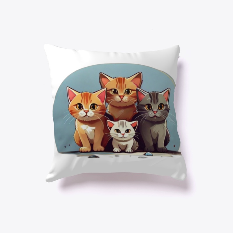 Playful cat crew t-shirt design