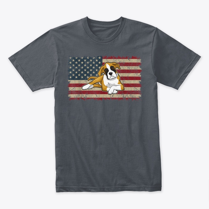 Vintage American Flag Boxer Dog Gifts