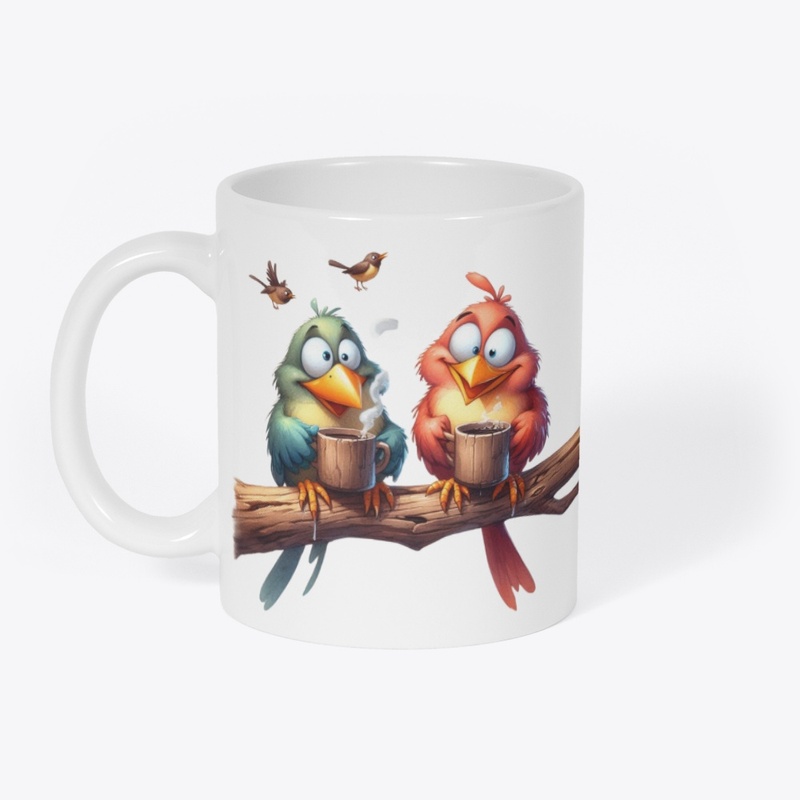 Goofy birds and mugs.