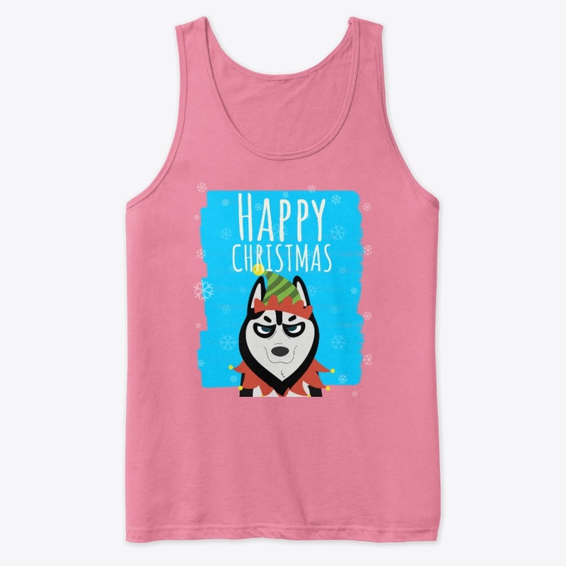 Happy Christmas grumpy husky