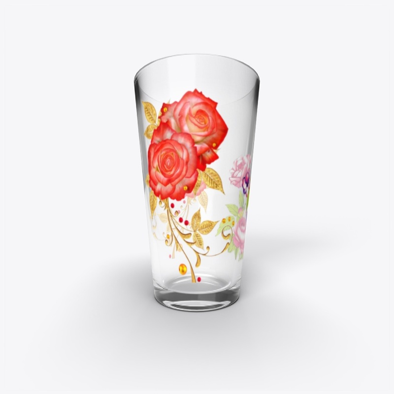 Rose Flower Design on Drinkware