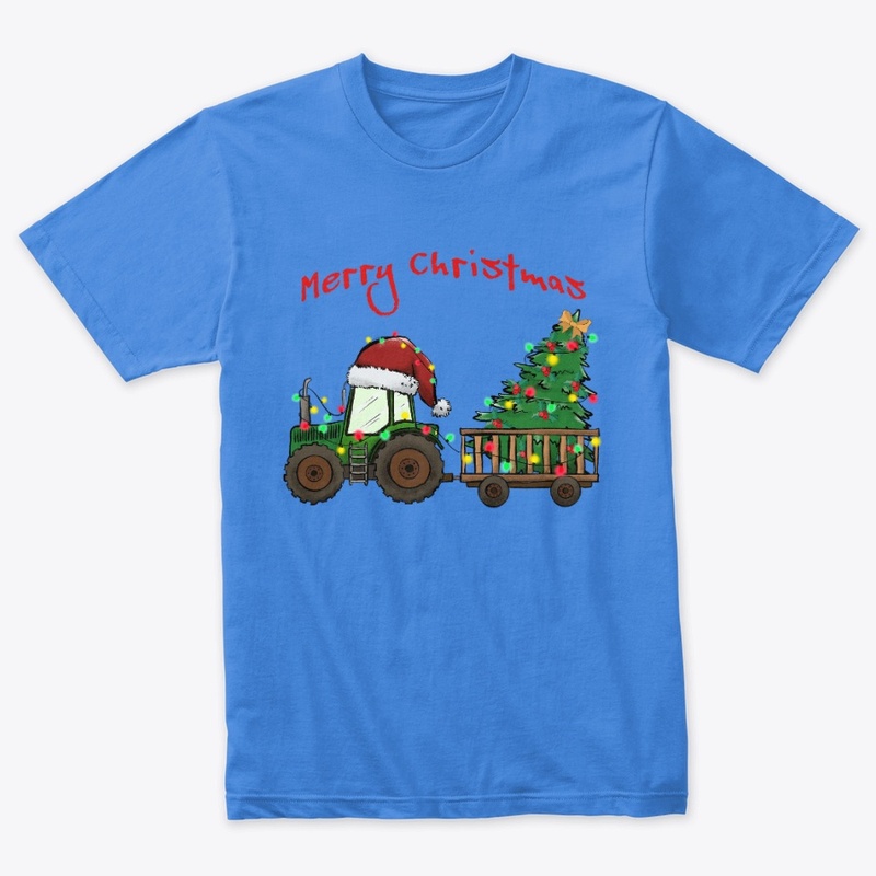 Christmas Tractor with Tree in wagon