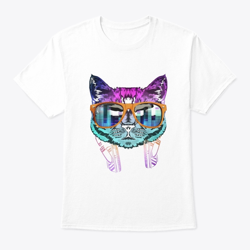Rainbow DJ Cat - Party Cat - House Cat -